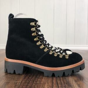 Jeffrey Campbell Sherpa Combat Platform Lace Up Boot Lug Sole Size 10 Black